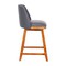 Emma and Oliver Jada Upholstered Mid-Back Stools with Nailhead Accent Trim & Wood Frames